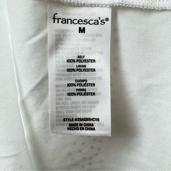 Emily Flocked Dot Tiered Mini Dress Francesca’s Women’s SZ M - Picture 5 of 10